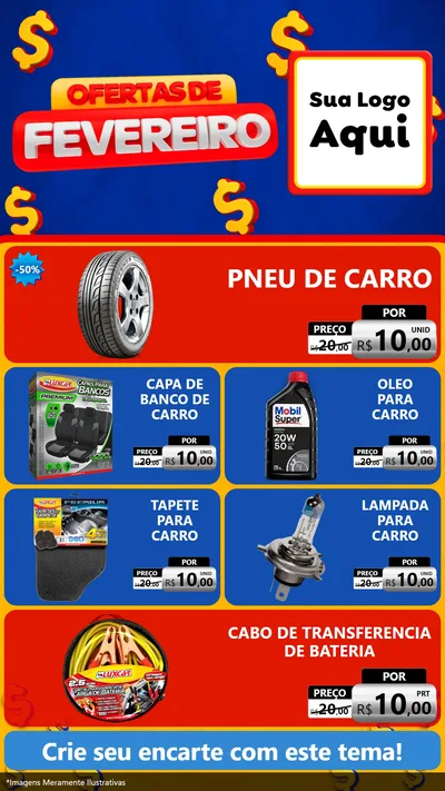 Modelo de TV para TV Vertical com o tema Ofertas de Fevereiro para Auto peças