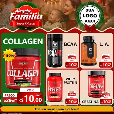 Modelo de Rede Social para Feed Facebook com o tema Alegria Em Família - Super Ofertas para Suplementos alimentares