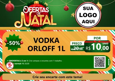 Modelo de Cartaz para Cartaz A4 Horizontal com o tema Ofertas de Natal para Distribuidora de bebidas