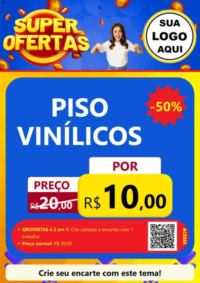 Modelo de Cartaz para Cartaz A4 Vertical com o tema Super Ofertas para Material para Construção