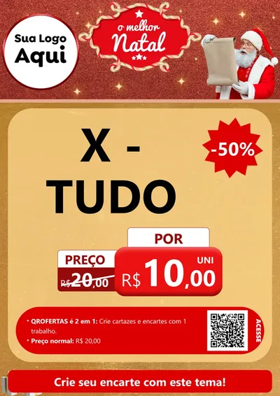 Modelo de Cartaz para Cartaz A4 Vertical com o tema O Melhor Natal para Hamburgueria
