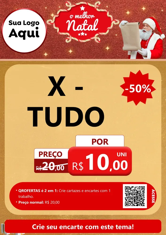 Modelo de Cartaz para Cartaz A4 Vertical com o tema O Melhor Natal para Hamburgueria