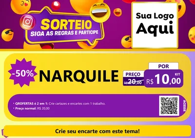 Modelo de Cartaz para Cartaz A4 Horizontal com o tema Sorteio para Tabacaria