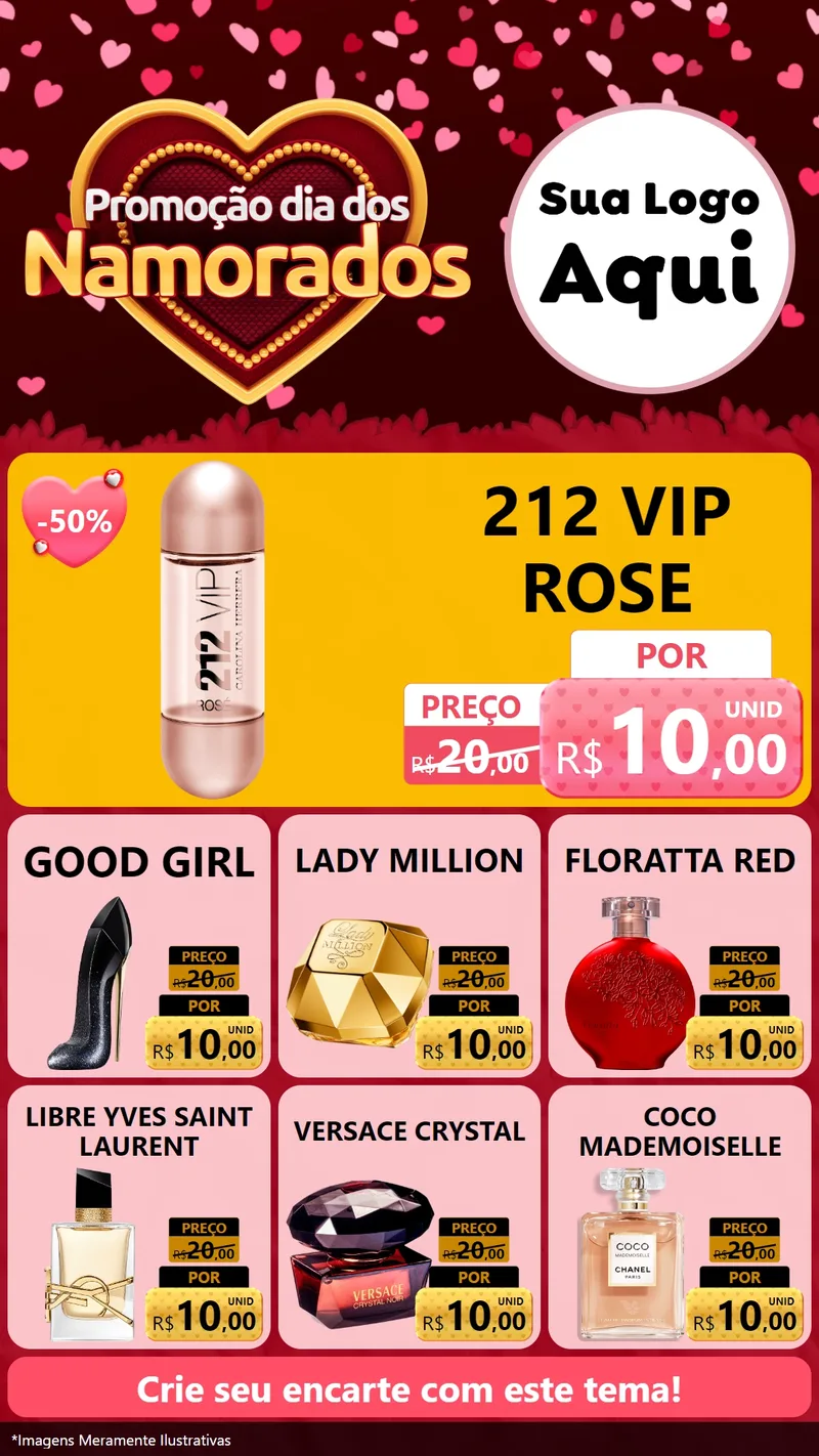 Modelo de Rede Social para Stories com o tema Promoção Dia Dos Namorados para Perfumes