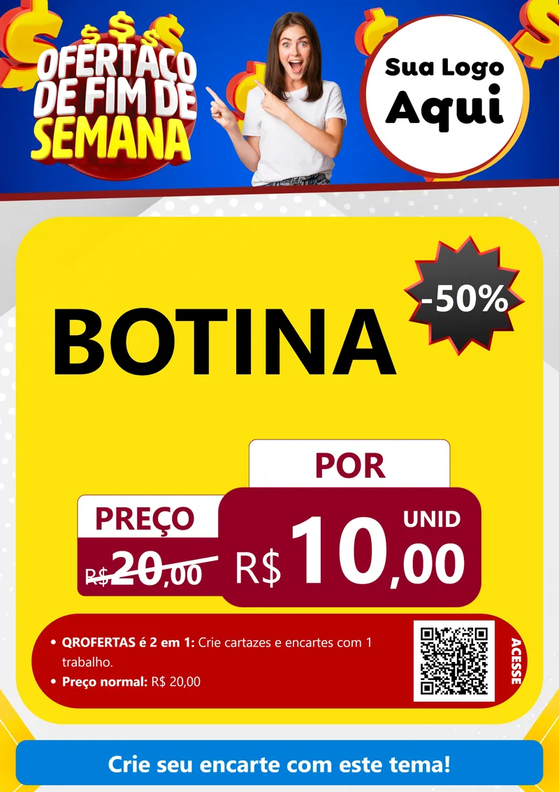 Modelo de Cartaz para Cartaz A4 Vertical com o tema Ofertaço de Fim de Semana para Agropecuária