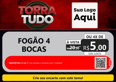 Modelo de Cartaz para Cartaz A4 Horizontal com o tema Torra Tudo para Móveis e Eletro