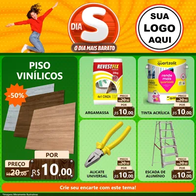 Modelo de Rede Social para Feed Facebook com o tema Dia S - O Dia Mais Barato para Material para Construção