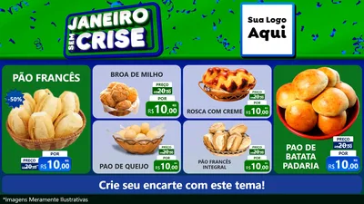 Modelo de TV para TV Horizontal com o tema Janeiro Sem Crise para Padaria