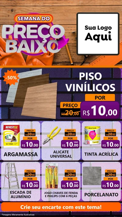 Modelo de Rede Social para Stories com o tema Semana do Preço Baixo - Construção para Material para Construção