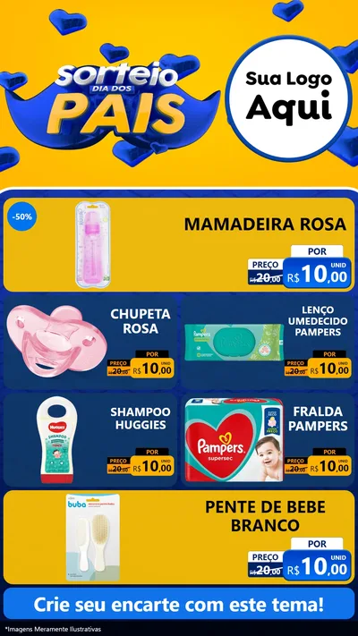 Modelo de TV para TV Vertical com o tema Sorteio Dia dos Pais para Bebês