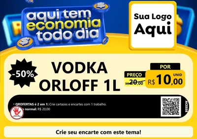 Modelo de Cartaz para Cartaz A4 Horizontal com o tema Aqui Tem Economia Todo Dia para Distribuidora de bebidas