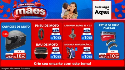 Modelo de TV para TV Horizontal com o tema Promoção das Mães para Moto peças