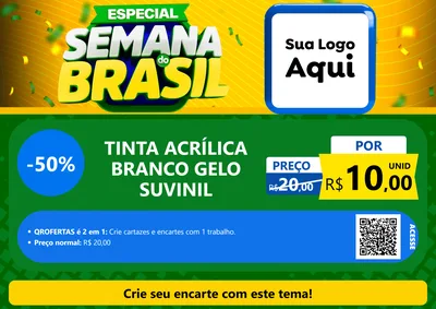 Modelo de Cartaz para Cartaz A4 Horizontal com o tema Especial Semana do Brasil para Tintas e Ferramentas