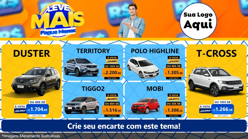 Modelo de TV para TV Horizontal com o tema Leve Mais, Pague Menos para Concessionaria de Carros