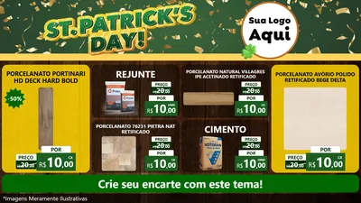 Modelo de TV para TV Horizontal com o tema St Patriks Day para Pisos e revestimentos