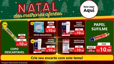 Modelo de TV para TV Horizontal com o tema Natal das Melhores Ofertas para Embalagens