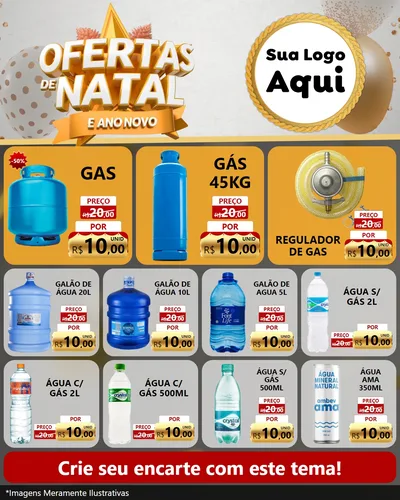 Modelo de Rede Social para Feed Instagram com o tema Ofertas De Natal E Ano Novo para Água e gás