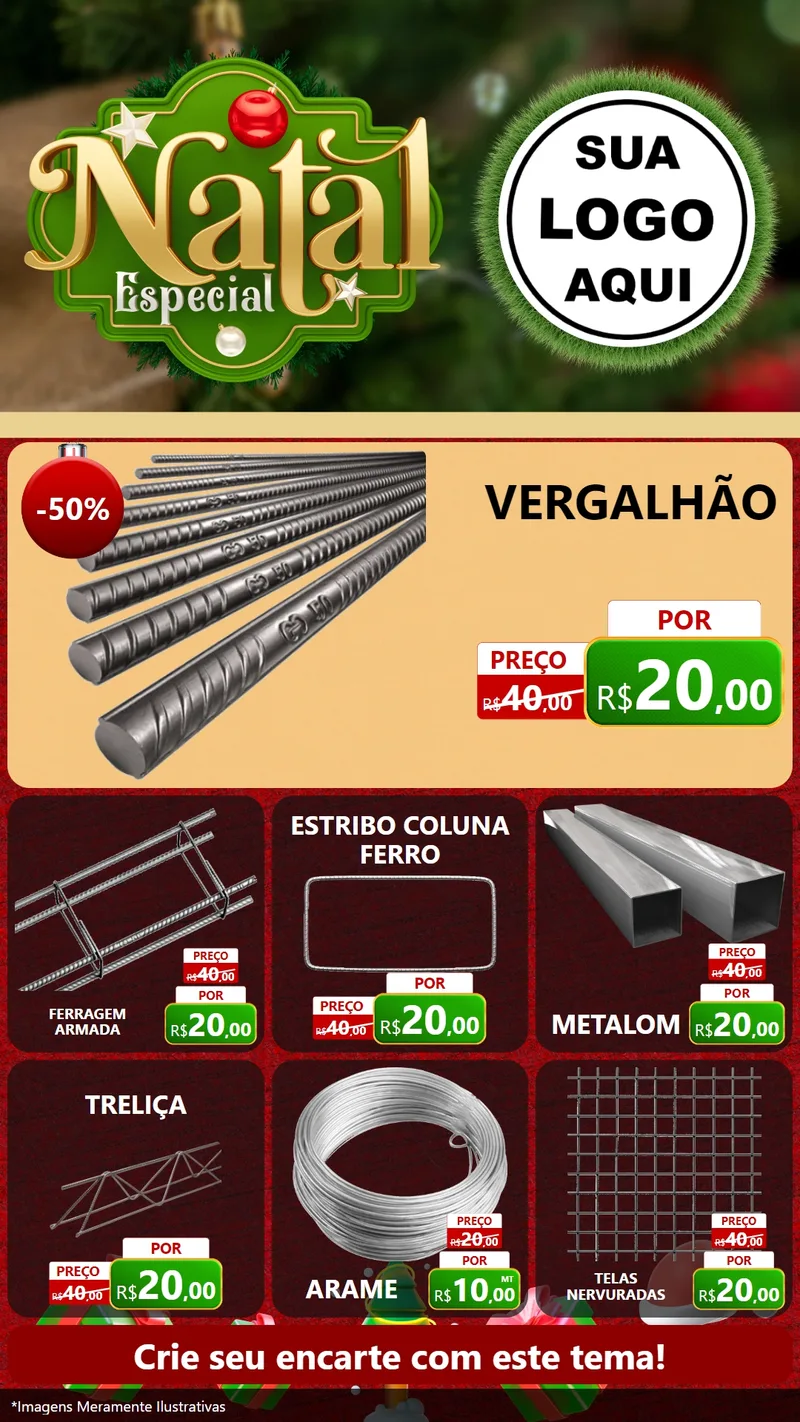 Modelo de Rede Social para Stories com o tema Natal Especial para Ferragens