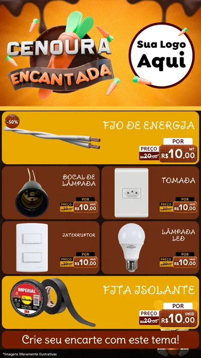 Modelo de TV para TV Vertical com o tema Cenoura Encantada - Páscoa para Materiais Elétricos