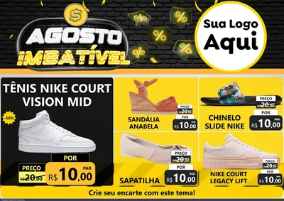 Modelo de Encarte para Encarte A4 Horizontal com o tema Agosto Imbatível para Calçados