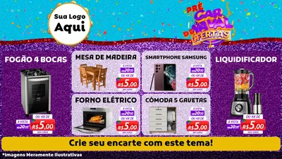 Modelo de TV para TV Horizontal com o tema Pré Carnaval de Ofertas para Móveis e Eletro
