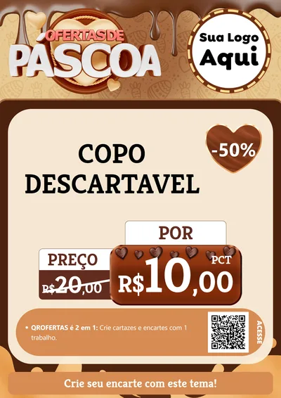 Modelo de Cartaz para Cartaz A4 Vertical com o tema Ofertas de Páscoa para Embalagens