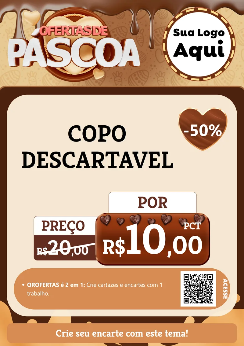 Modelo de Cartaz para Cartaz A4 Vertical com o tema Ofertas de Páscoa para Embalagens
