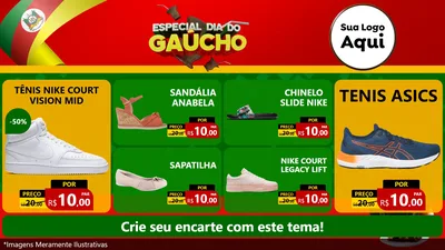 Modelo de TV para TV Horizontal com o tema Especial Dia do Gaúcho para Calçados