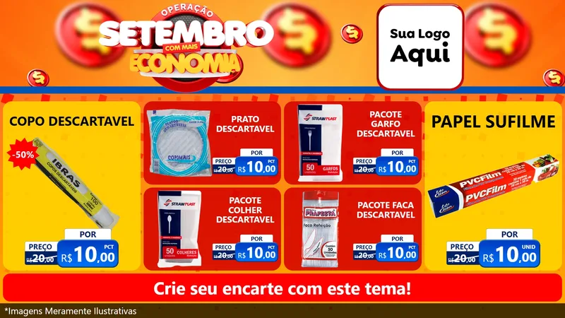 Modelo de TV para TV Horizontal com o tema Operação Setembro Com Muita Economia para Embalagens