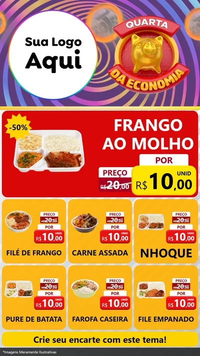 Modelo de Rede Social para Stories com o tema Quarta da Economia para Restaurante