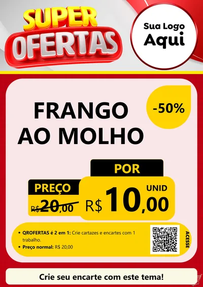 Modelo de Cartaz para Cartaz A4 Vertical com o tema Super Ofertas para Restaurante