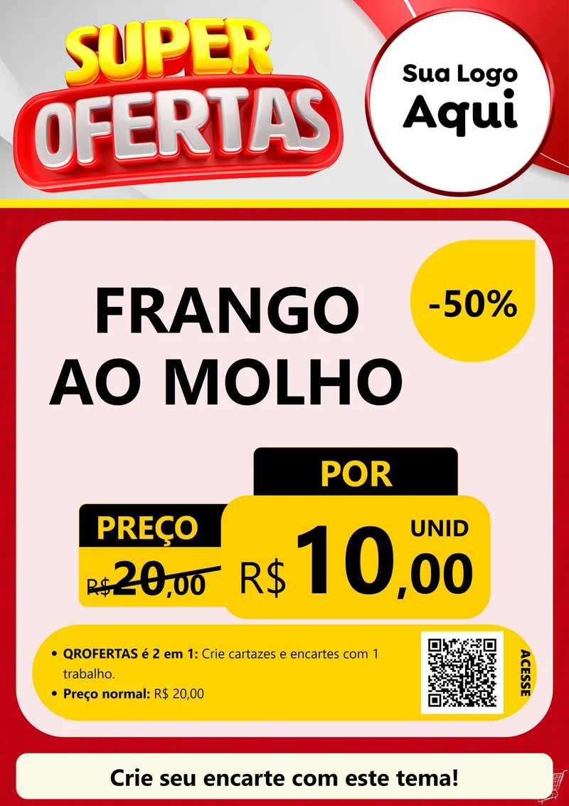 Modelo de Cartaz para Cartaz A4 Vertical com o tema Super Ofertas para Restaurante