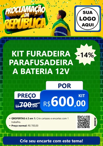 Modelo de Cartaz para Cartaz A4 Vertical com o tema Proclamação da República para Maquinas e Ferramentas