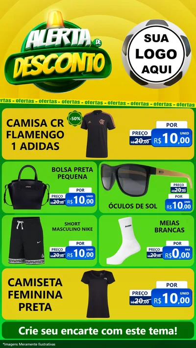 Modelo de TV para TV Vertical com o tema Alerta de Desconto para Roupas e acessórios