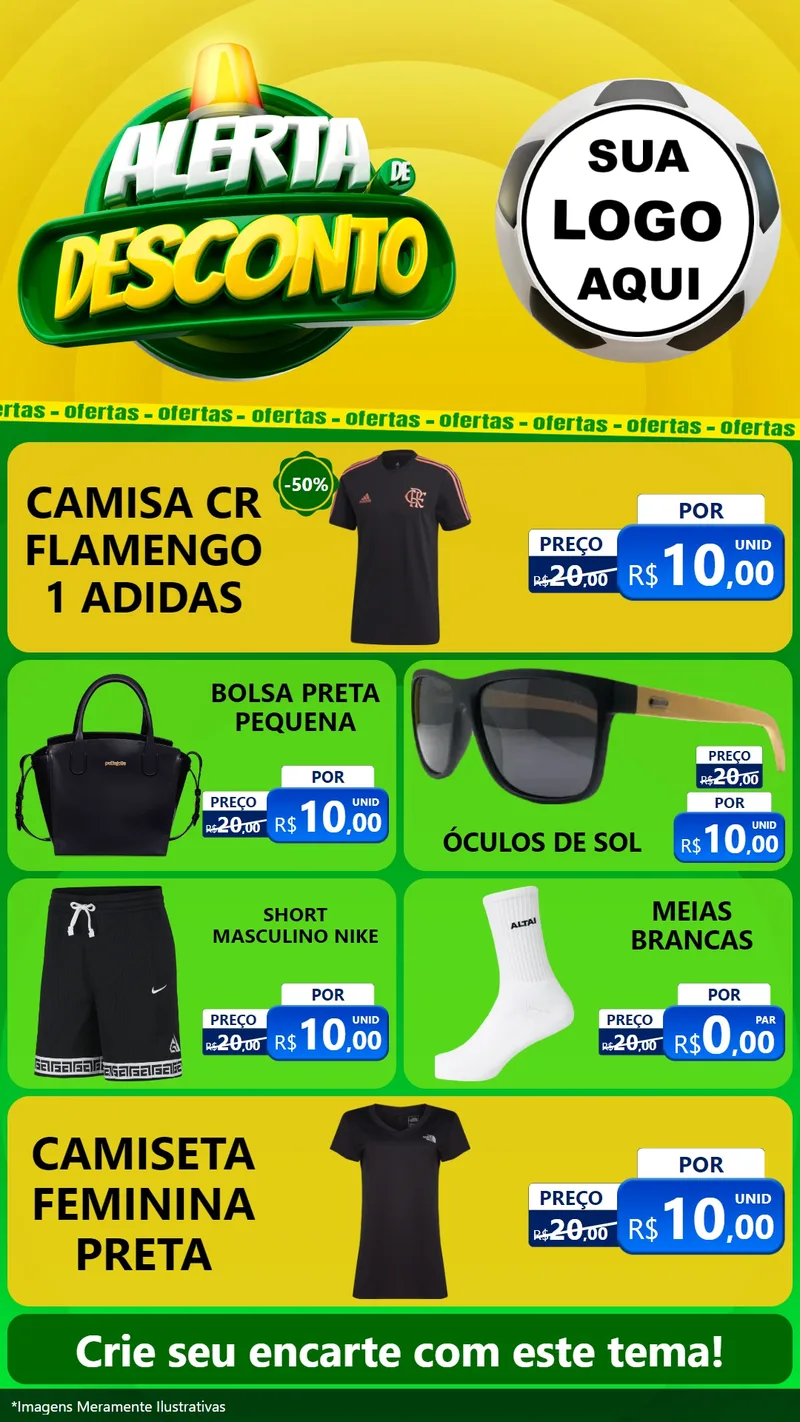Modelo de TV para TV Vertical com o tema Alerta de Desconto para Roupas e acessórios