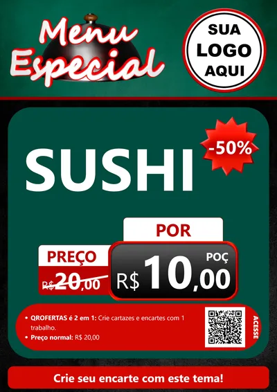 Modelo de Cartaz para Cartaz A4 Vertical com o tema Menu Especial para Comida japonesa