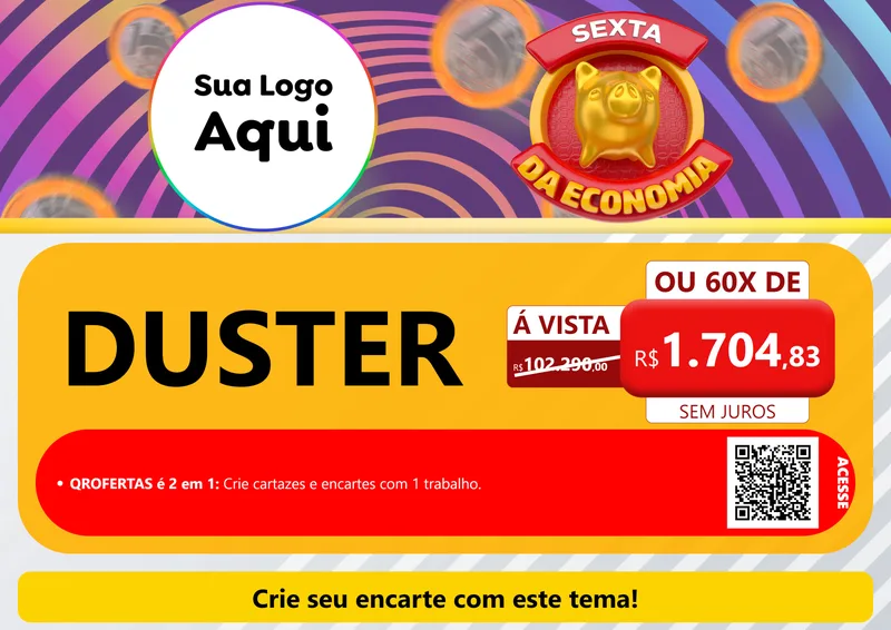 Modelo de Cartaz para Cartaz A4 Horizontal com o tema Sexta da Economia para Concessionaria de Carros