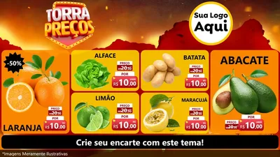 Modelo de TV para TV Horizontal com o tema Torra Preços para Hortifrúti