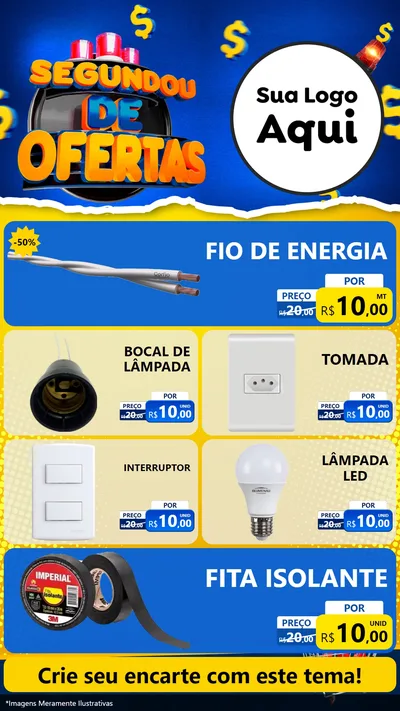 Modelo de TV para TV Vertical com o tema Segundou de Ofertas para Materiais Elétricos