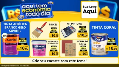 Modelo de TV para TV Horizontal com o tema Aqui Tem Economia Todo Dia para Tintas e Ferramentas