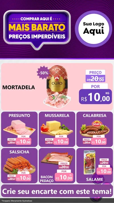 Modelo de Rede Social para Stories com o tema Mais Barato para Frios e Laticínios