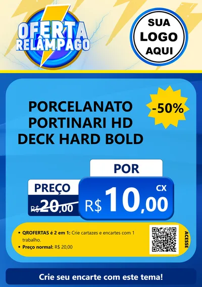 Modelo de Cartaz para Cartaz A4 Vertical com o tema Oferta Relâmpago para Pisos e revestimentos
