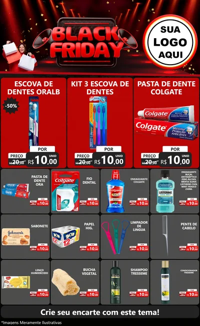 Modelo de Encarte para Encarte Grande com o tema Black Friday para Higiene Pessoal