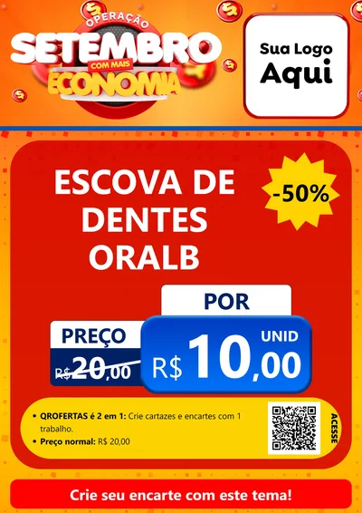 Modelo de Cartaz para Cartaz A4 Vertical com o tema Operação Setembro Com Muita Economia para Higiene Pessoal