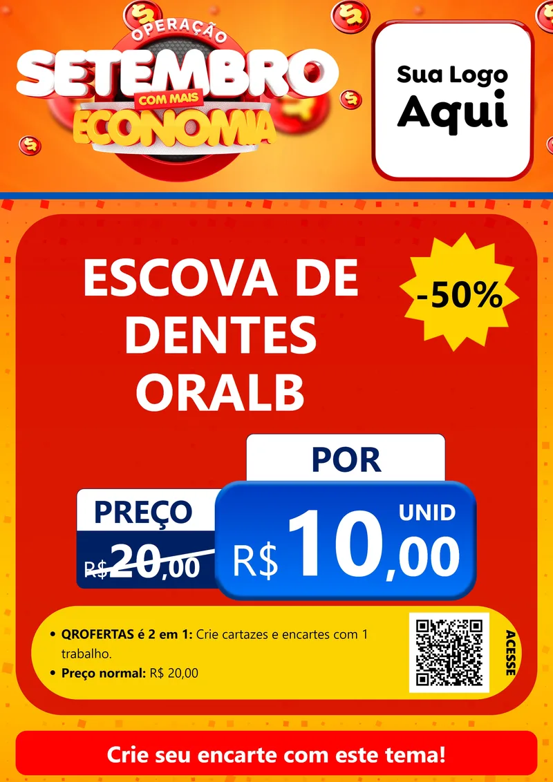 Modelo de Cartaz para Cartaz A4 Vertical com o tema Operação Setembro Com Muita Economia para Higiene Pessoal