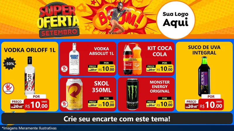 Modelo de TV para TV Horizontal com o tema Super Oferta Setembro para Distribuidora de bebidas
