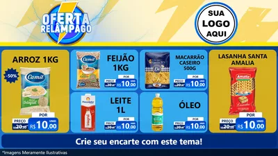 Modelo de TV para TV Horizontal com o tema Oferta Relâmpago para Supermercado