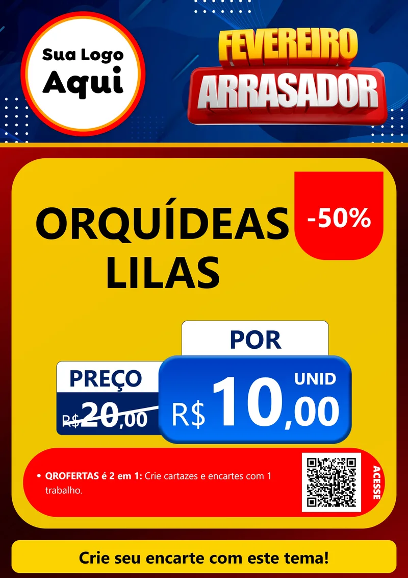 Modelo de Cartaz para Cartaz A4 Vertical com o tema Fevereiro Arrasador para Floricultura e jardim