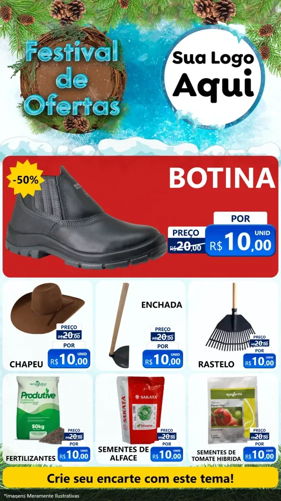 Modelo de Rede Social para Stories com o tema Festival de Ofertas - Inverno para Agropecuária