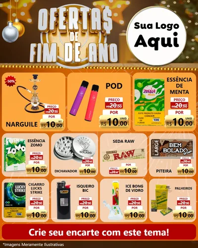 Modelo de Rede Social para Feed Instagram com o tema Ofertas de Fim de Ano para Tabacaria